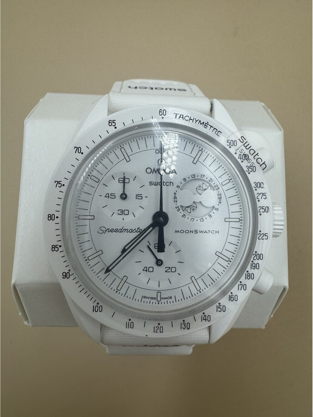 OMEGA x Swatch WHITE Snoopy MoonSwatch Mission to Moonphase Full Moon Brand New